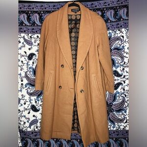Donny Brook VTG wool tan double breasted coat old money 16
